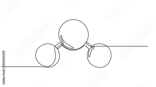 Carbon dioxide molecular model vector illustration continuous one line drawing animation, Molecule of Carbon dioxide. Molecular formula: CO2. Chemical model: Ball and Stick. Isolated Transparent