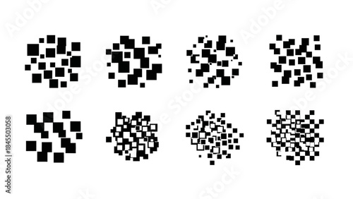 Abstract graphic design elements square shapes in varied arrangements