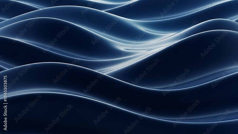 Obraz premium Abstract Blue Wavy Lines Background Design Element for Web Design