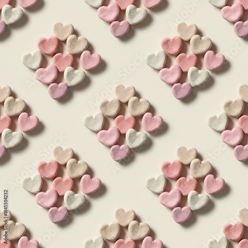 Seamless pastel heart pattern on light background

