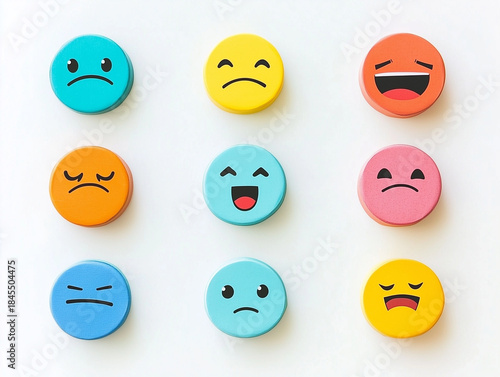 Emoji faces showing different emotions and moods