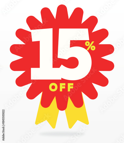 15%, company, promo, banner, offer, store, market, template, value, sale, special, shop, prize, highlight, retail. Advertising, set, icon, vector