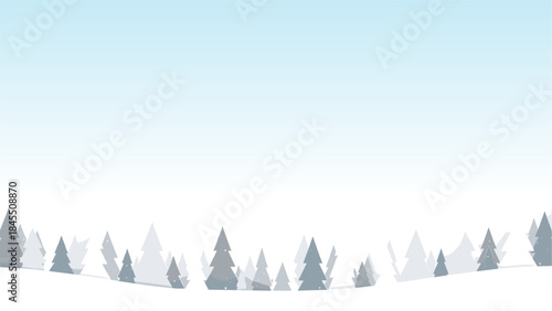 Silhouettes of pine trees in varying shades