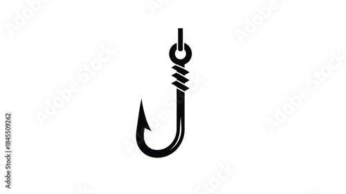 A black fishing hook design a simple and elegant silhouette