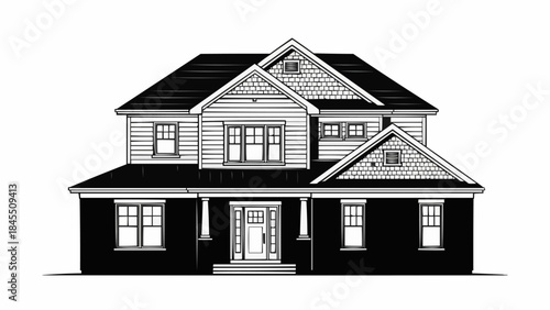 Elegant Two-Story Family Home with Classic Architectural Design.