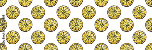 Seamless lemon slice pattern for summer citrus design