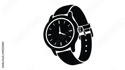 Classic wristwatch design in black and white a striking silhouette