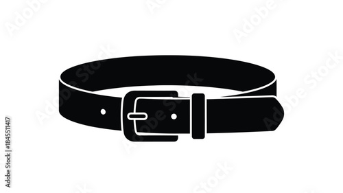 Simple black leather belt design with a classic buckle a striking silhouette