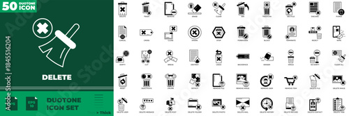 Delete Duotone Editable Icons set
