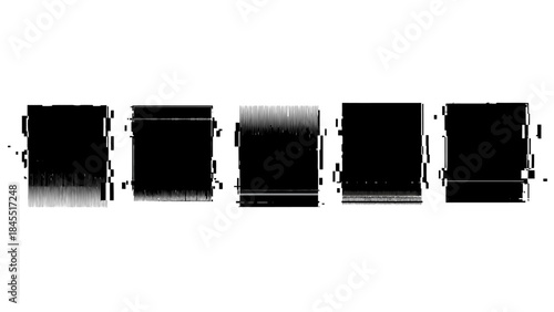 Abstract rectangular shapes in black and white against a plain white background