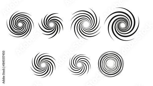 Abstract swirls in black and white against a white backdrop graphic design