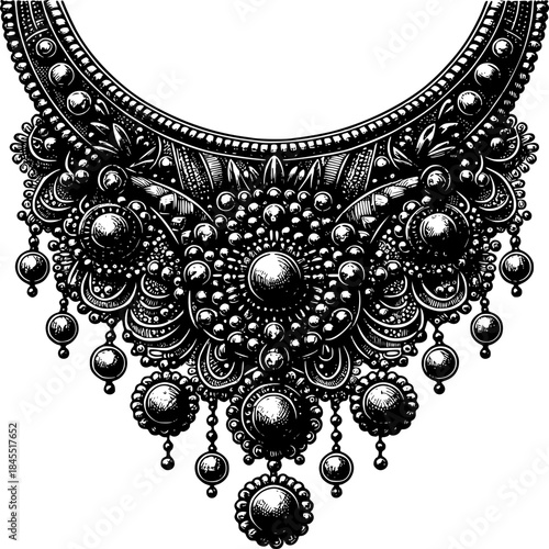 Timeless Elegance: An intricate and ornate necklace, showcasing exquisite craftsmanship and timeless beauty, crafted with meticulous detail and a touch of vintage charm.