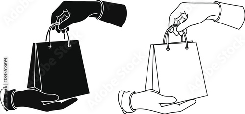 hands holding shopping bags