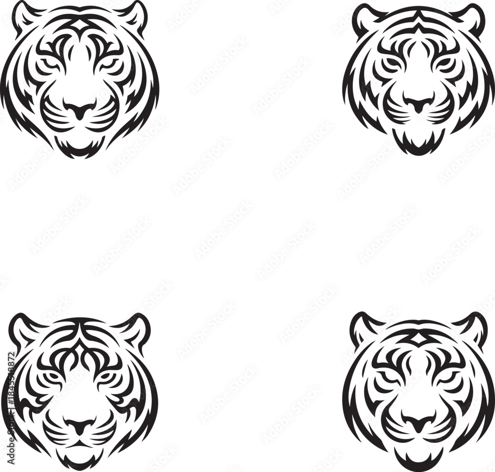 Obraz premium Tribal Tiger Head Designs