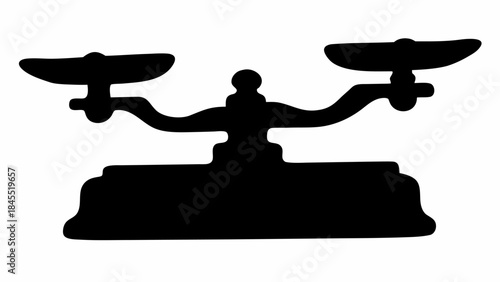 Antique vintage balance scale silhouette, evoking historical justice, legal traditions, and timeless fairness.