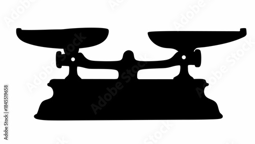 Antique vintage balance scale silhouette, representing historical justice and the timeless concept of fairness.