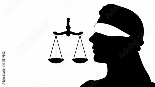 Classic justice balance scale silhouette icon, representing law, legal system, fairness, and impartial judgment.