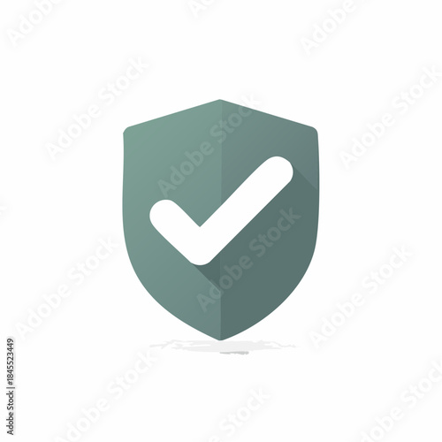 Shield with Check Mark Icon Indicating Security, Protection, and Confirmation