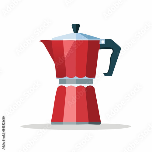 Classic Stovetop Espresso Maker Red Metal Moka Pot Italian Style Coffee Brewing