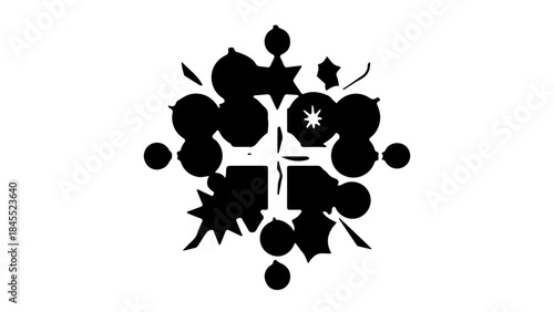 Abstract Black and White Shape: A mesmerizing graphic that shows a compelling visual story through its carefully placed forms, hinting at a hidden meaning, leaving space for viewers to interpret.