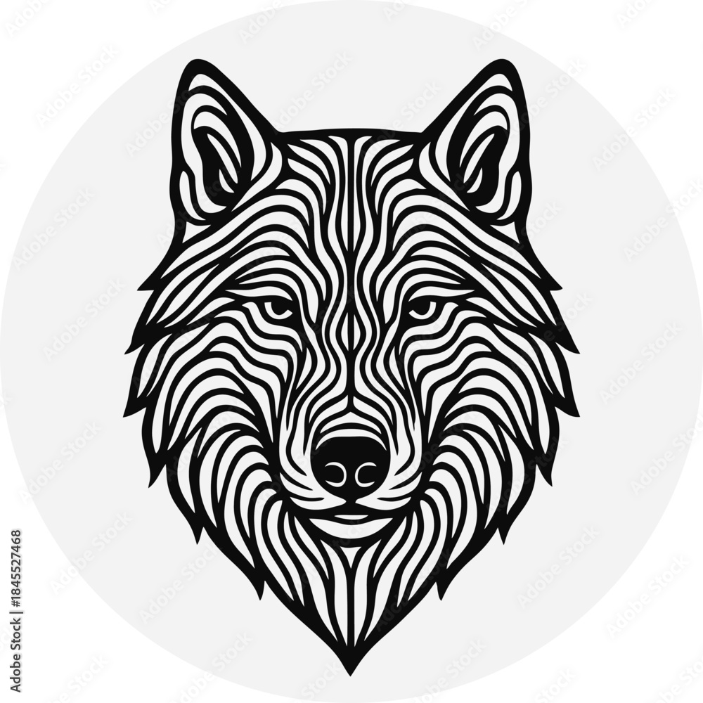 Fototapeta premium mascot hieroglif wolf vector ...