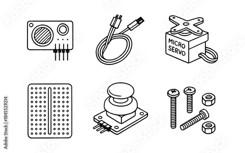 Collection of electronic components for DIY projects and prototyping