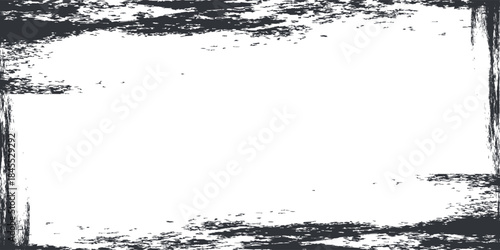 black ink brush painting blank frame border artistic grunge graphic element