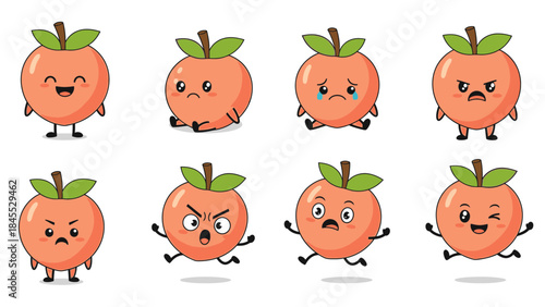 Cartoon asparagus characters displaying various emotions and actions  