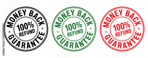 100% money back guarantee stamp, Money back guarantee stamp, Money back guarantee label , Money back guarantee badge