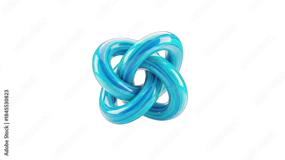 Fototapeta premium Abstract Blue Knot: Isolated on White Background