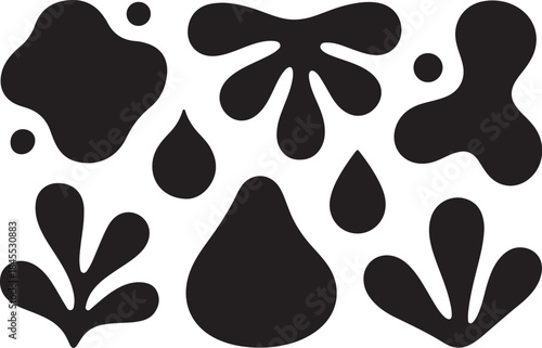 Modern abstract black shapes on white background