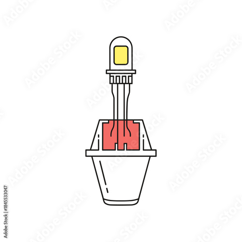 LED light bulb illustration showing internal components and design details.