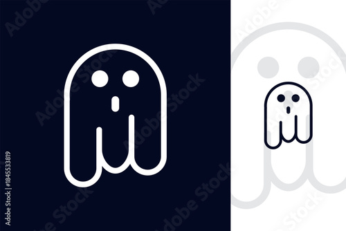 Creative Ghost Logo Design – Simple Modern Ghost Icon with Minimalist Shape for Branding, Mascot, and Halloween Concept