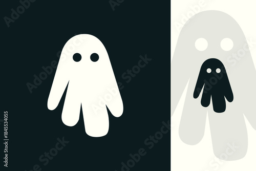 Creative Ghost Logo Design – Simple Modern Ghost Icon with Minimalist Shape for Branding, Mascot, and Halloween Concept