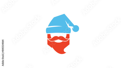 Cartoon Santa Claus Beard and Hat.