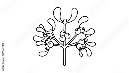 Simple Black and White Tree Illustration.
