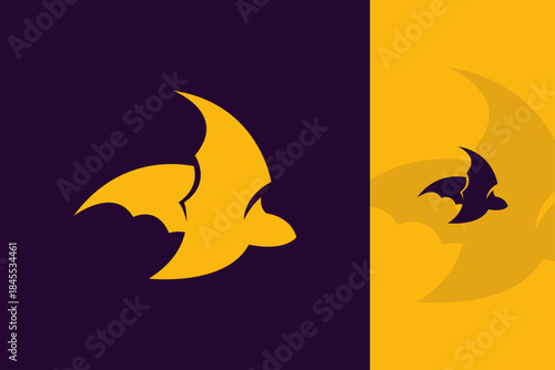 Colorful Bat Logo Design – Modern Creative Bat Icon with Bold Shape for Branding, Mascot, Halloween, and Dark Theme Projects
