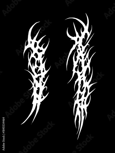 Abstract long tribal vector design for sleeves print streetwear dark apparel