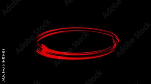 brush stroke line circle animation. red color brush line oval background.