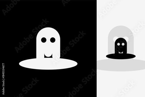 Creative Ghost Logo Design – Simple Modern Ghost Icon with Minimalist Shape for Branding, Mascot, and Halloween Concept
