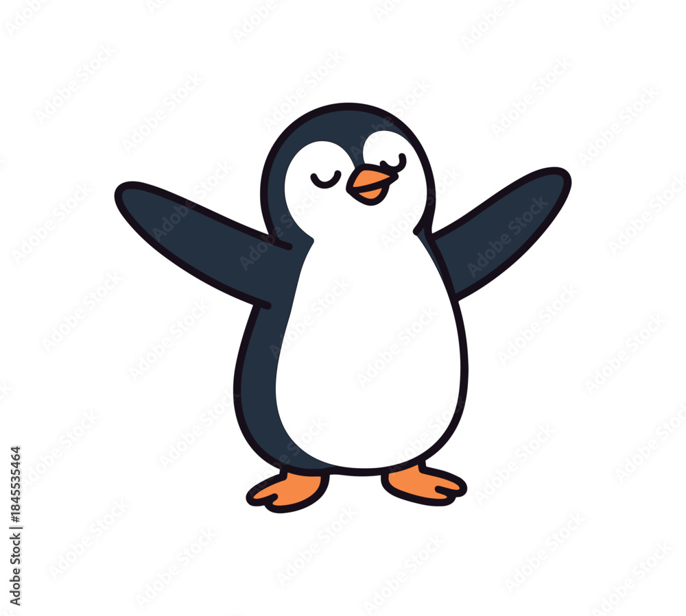 Obraz premium Flat vector illustration of bright stretching flippers wide like morning stretch