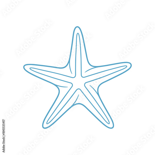 Simple Line Drawing of a Starfish.