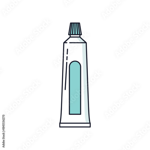 Toothpaste Tube Illustration Dental Hygiene and Oral Care.