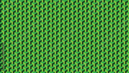 Seamless Isometric Geometric Cube Pattern Vector Background. Abstract seamless vector pattern featuring a classic 3D isometric cube design.