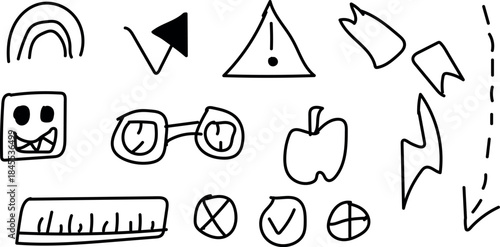 Doodle hand drawn miscellaneous drawings collection