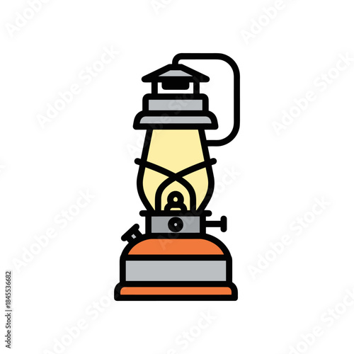 Vintage kerosene lantern with a warm glow.