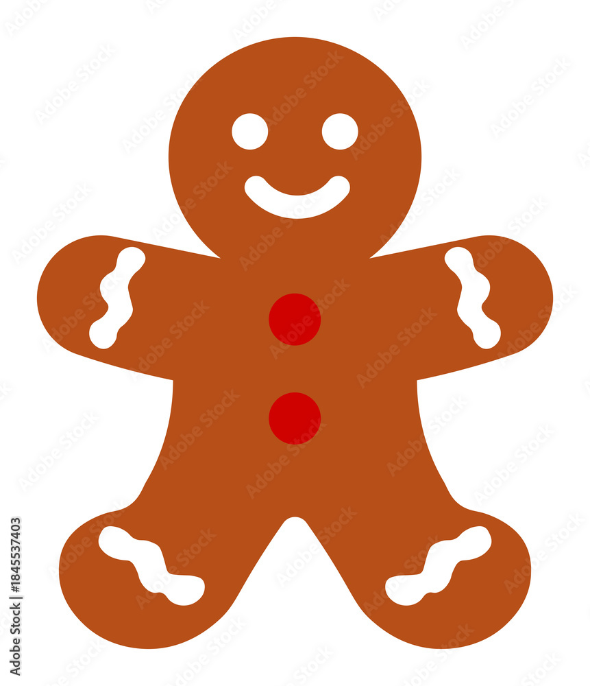 Obraz premium Gingerbread man cookie character for christmas baking themes, holiday designs and festive winter graphics, PNG with transparent background