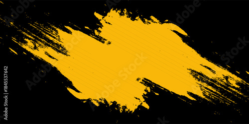 Halftone yellow dots pattern and black gradient grunge texture background. Dotted line comic sport style vector illustration.