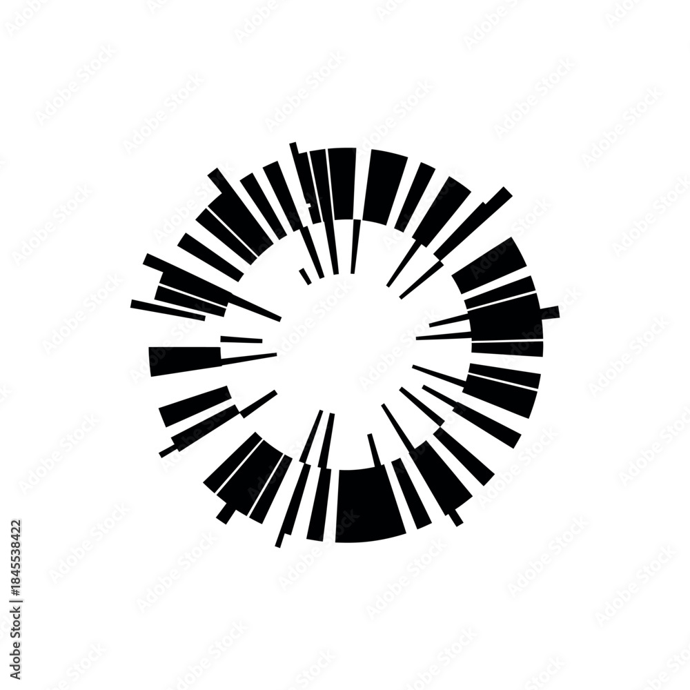 Obraz premium Black and white pencils illustration symbol on an abstract vector background circle design for music art