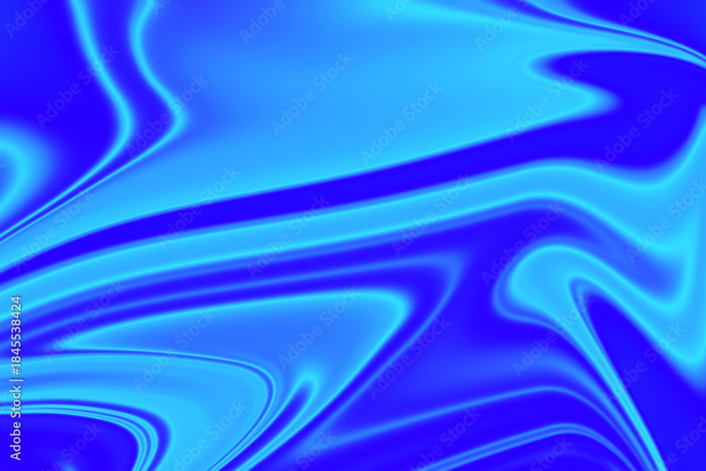 Naklejka premium Abstract Background with Cyan and Royal Blue Liquid Wave Texture